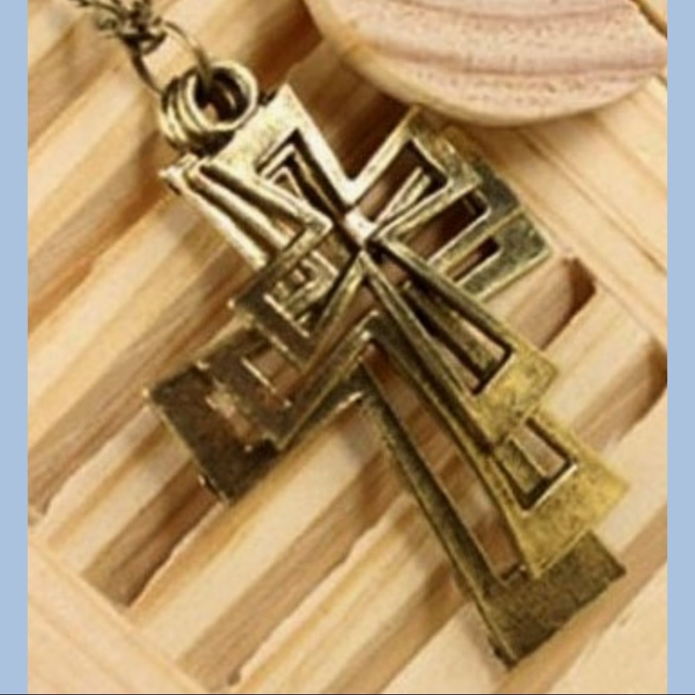 BRONZE 3-LAYERED CROSS